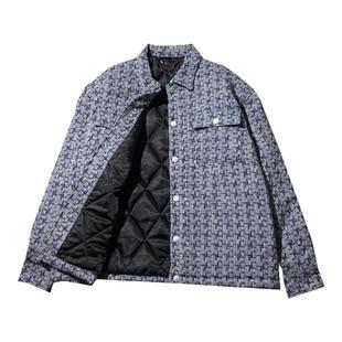 巴洛克外套男冬款小香风男棉服千鸟格子春季男士冬加棉男款厚冬季