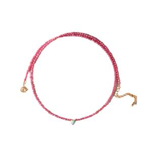 shannai原创「苏皙」新中式天然蔷薇辉石红纹石串珠项链小众国风