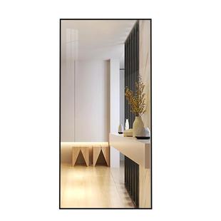 极简铝框全身镜子定制上墙壁挂式穿衣镜贴墙自粘家用落地镜试衣镜