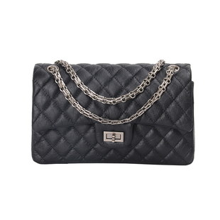 铂莱娜包包女CF爆裂纹小方包头层牛皮链条包小香风单肩斜挎包女包