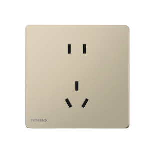 西门子插座开关哑光超薄面板荟辰香槟金五孔USB一开空调家用套餐