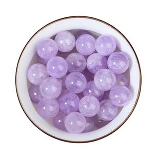 巴西天然原矿乌拉圭水晶散珠子薰衣草梦幻紫玻利维亚手链男女手串