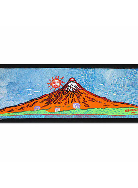 草间弥生YK富士山画布配框装饰画