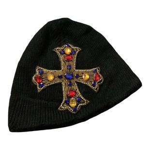 Without Me/小众定制remake十字架宝石毛线冷帽DualPersonality