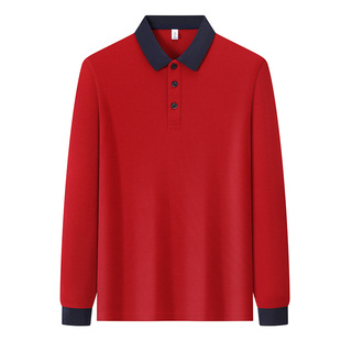 餐饮工作服定制印logo长袖polo衫秋季新款火锅烧烤饭店服务员