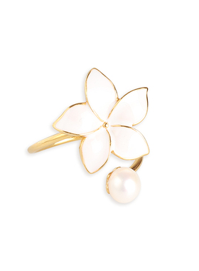 贝母花朵开口戒指ins简约个性