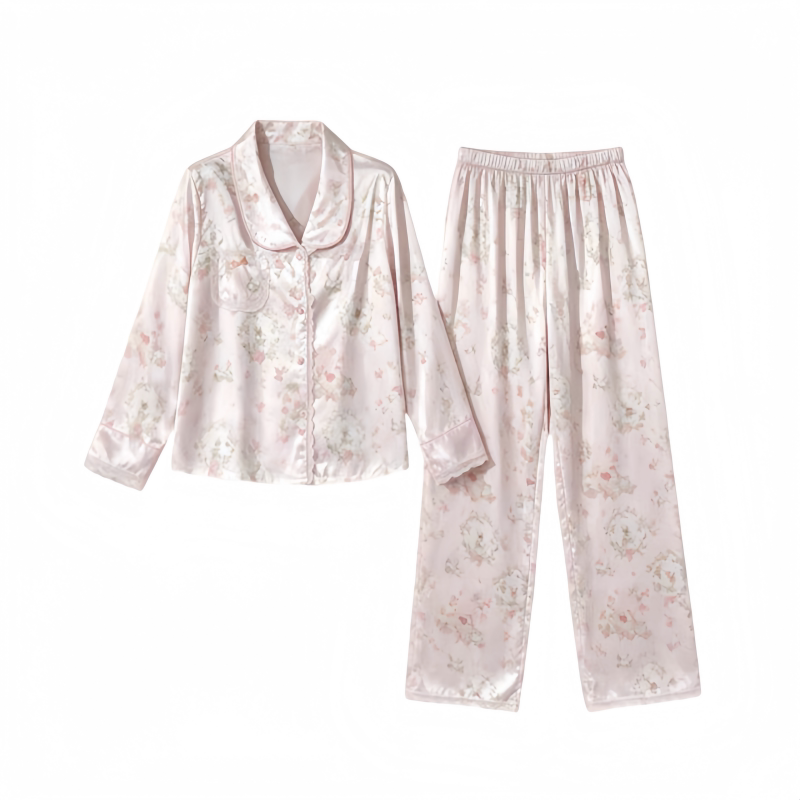花园兔真丝睡衣印花可外穿家居服