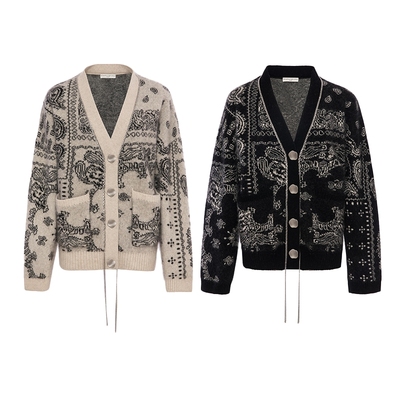 DIANAVEVINA链条图腾开衫毛衣