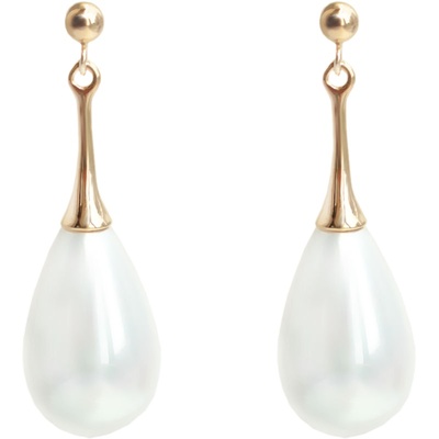 天然珍珠优雅大气14K包金耳环夹