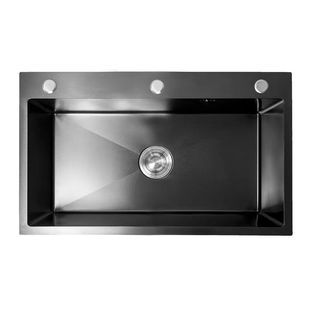 特厚手工不锈钢厨房单槽洗菜盆洗碗池黑纳米水槽家用台下盆台上盆