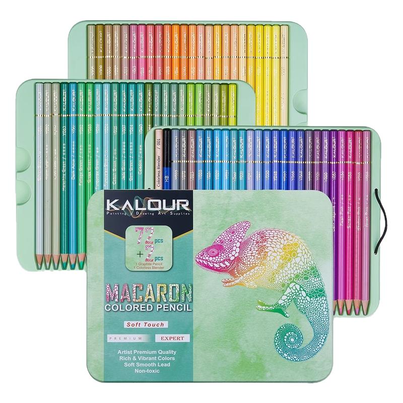 卡乐 Kalour 蜥蜴72色软芯高显色马卡龙油性彩铅铁盒装涂色绘画