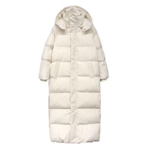 超长款过膝连帽羽绒棉衣棉服女加厚2025冬季新款韩版宽松大码棉袄