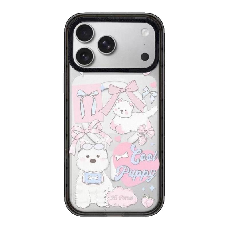【韩国代购】森林早报丝带小狗适用苹果17/16promax手机壳iphone15/14pro/plus防摔透明13/12磁吸Magsafe外壳