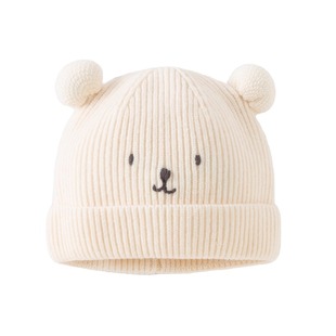 婴儿帽子冬0到6个月男小月龄宝宝毛线帽秋冬婴幼儿针织帽保暖冬天