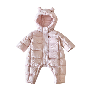 宝宝羽绒服连体衣冬季保暖婴儿衣服加厚冬装小月龄外出抱抱服新款