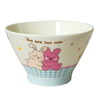 特别漂亮的饭碗家用碗具吃饭碗陶瓷小碗斗笠碗高脚米饭碗个人专用