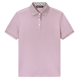 Aquascutum/雅格狮丹2026春夏新品女士经典格纹短袖翻领T恤POLO衫