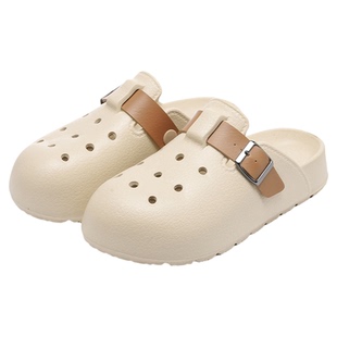 勃肯凉拖鞋女夏2025新款简约时尚防滑家居外穿包头洞洞鞋拖鞋女士