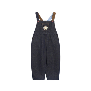 whitewheat【高弹肩带】儿童26春季新款裤子男女童纯棉牛仔背带裤