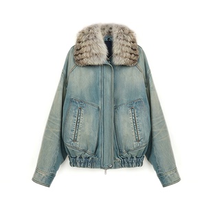 【CHIC PARKA】付智恩 暖雾玻璃 Sagafurs彩狐领牛仔派克皮草外套