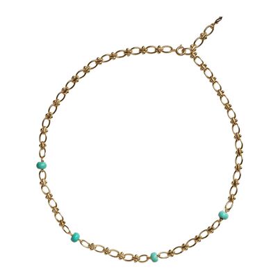 Stanza林夕项链春夏百搭精选推荐爆款锁骨链 925银镀金天然绿松石