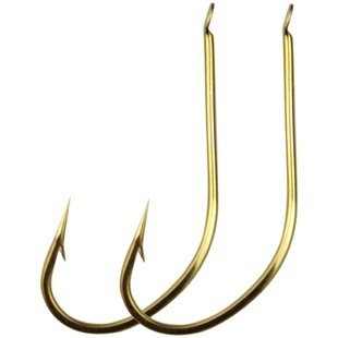 碳钢丸世鱼钩散装长柄金色有倒刺歪嘴细条淡水矶钓翘嘴海钓鲈鱼钩