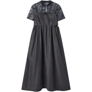 太平鸟女装夏季新中式渲染两件套A字连衣裙A3FAE2114