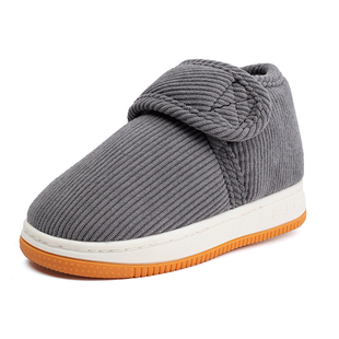 冬季加绒加厚儿童棉鞋男女中大童居家外穿保暖包跟防滑厚底棉拖鞋