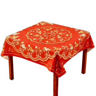 大正方形桌布防水防烫防油免洗餐桌垫八仙桌麻将机老式四方茶几布
