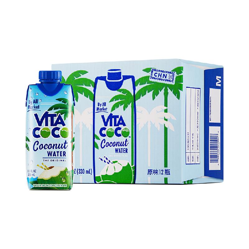 VitaCoco唯他可可椰子水饮料原味330ml*12瓶进口nfc青椰果汁