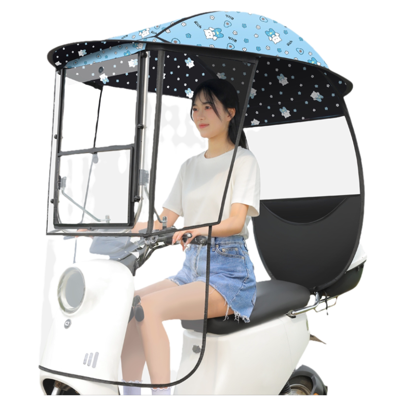 电动车遮雨棚防晒防雨罩电瓶摩托车遮阳伞新款挡风加厚可拆卸安全