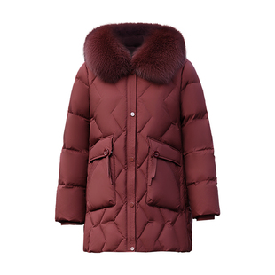 妈妈冬装中长款羽绒服2025新款中年女中老年人加厚防寒服连帽外套