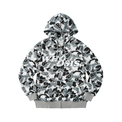 WHOOSIS（不知其名）迷彩2.0系列8字迷彩拉链帽衫外套春美式男女