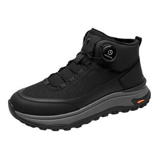 金利来靴子男款棉鞋2025冬季新款户外旋转扣加绒保暖防寒雪地靴