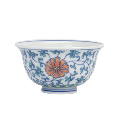 釉中青花压手杯大号茶杯