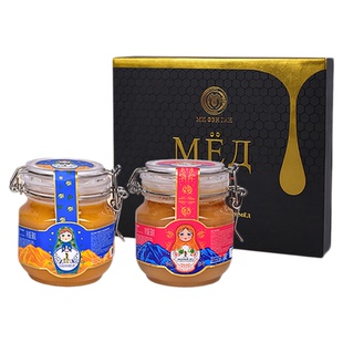蜜捕头俄罗斯原装进口椴树蜂蜜罐装结晶雪蜜无添加节日礼盒1000g