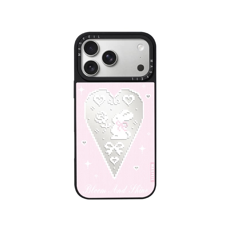 MASFEIL× 白兔心语适用iPhone17Promax手机壳新款ip15磁吸带支架苹果16Pro套Jo5镜面高级感13pm全包14网红女
