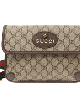 Gucci/古驰Neo Vintage时尚邮差包男款小号帆布斜跨包腰包未使用