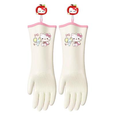 卡通丁腈手套家务洗碗厨房女橡胶耐用洗衣服专用清洁防水家用神器