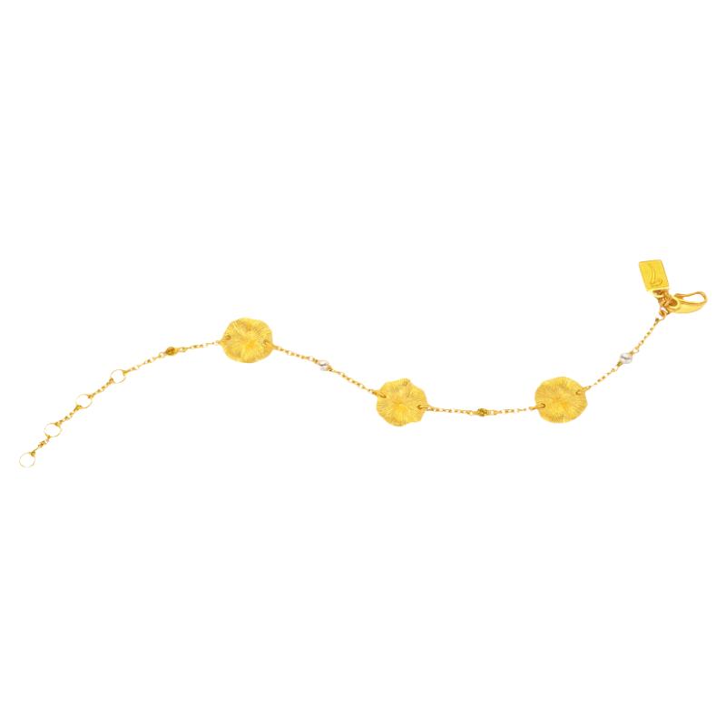 justgold镇金店荷香黄金足金手链