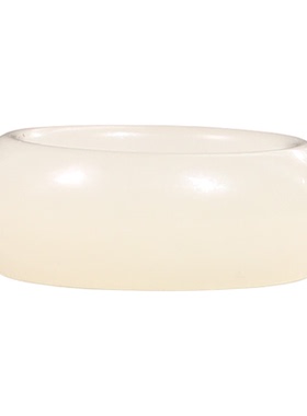 和田玉16号暖白宽版平安戒