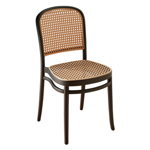 塑料椅子家用加厚可叠放中古风藤编餐椅2025新款餐厅餐桌凳子靠背