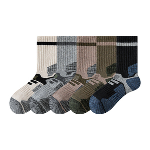 羊毛滑雪袜子男款冬季户外运动登山徒步男士中筒袜保暖毛巾袜长袜