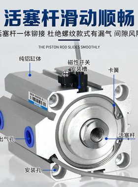 TPM朝日气动TSDA50薄型气缸大全大推力/10X20X30X40X60X70*90-S-B