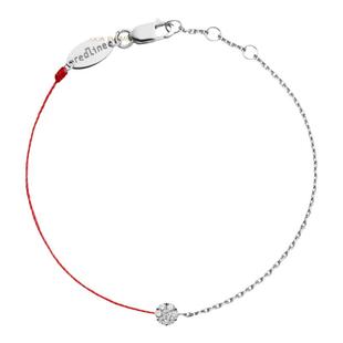 Redline/红绳女士Illusion 0.05克拉圆形钻石白金半绳半链手链