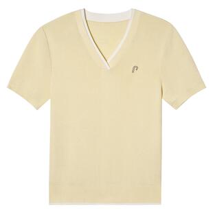 诗篇专选薄款v领收腰显瘦针织衫短袖套头上衣女2025夏季新款