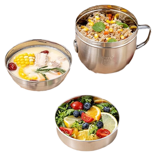 不锈钢饭盒316L食品级饭缸学生上班族食堂打饭专用碗快餐杯