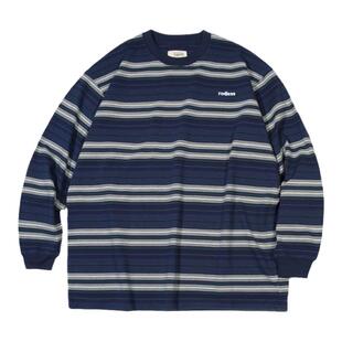 rodless春季宽松320g重磅刺绣条纹长袖T恤刺绣百搭国潮牌情侣上衣