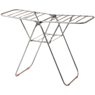 加厚不锈钢折叠晾衣架室内阳台移动落地式理发店毛巾架婴儿尿布架