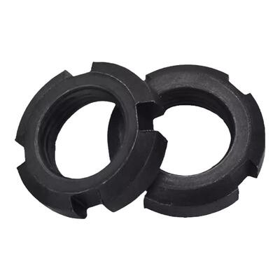 DIN981开槽型圆螺母发黑锁紧螺帽